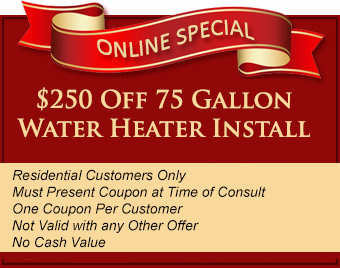 75 gallon water heater install
